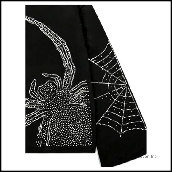 Y2K Graphic Tee Gothic Rhinestone Long Sleeve Crewneck Streetwear Top - Picture 3 of 3